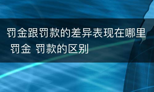 罚金跟罚款的差异表现在哪里 罚金 罚款的区别