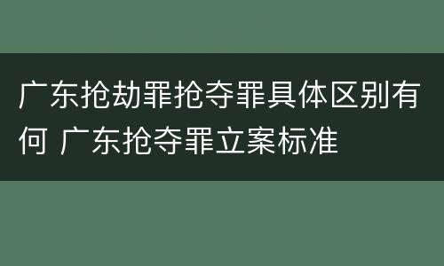 广东抢劫罪抢夺罪具体区别有何 广东抢夺罪立案标准