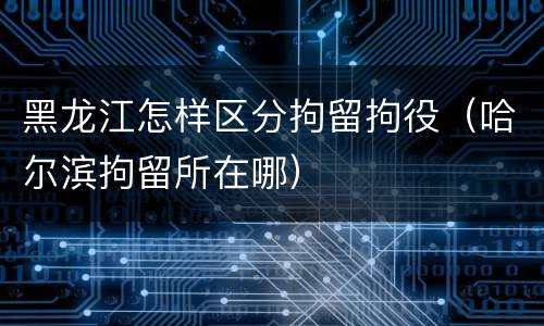 黑龙江怎样区分拘留拘役（哈尔滨拘留所在哪）