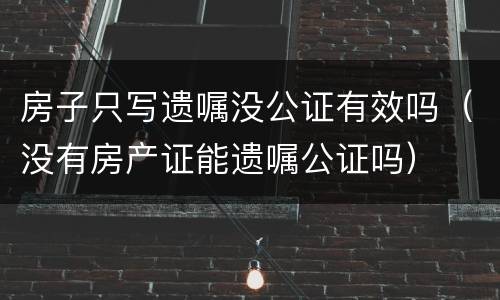 房子只写遗嘱没公证有效吗（没有房产证能遗嘱公证吗）