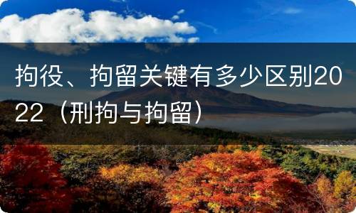 拘役、拘留关键有多少区别2022（刑拘与拘留）