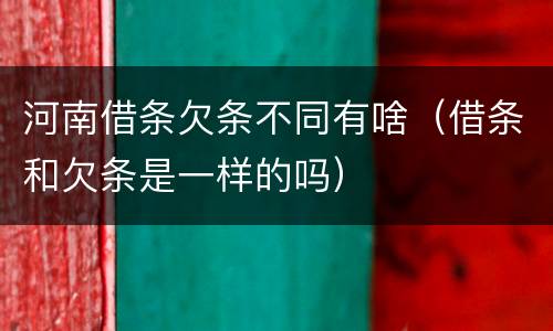 河南借条欠条不同有啥（借条和欠条是一样的吗）