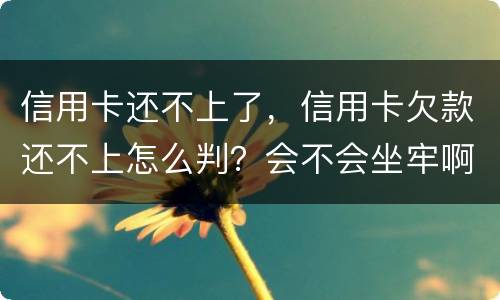 信用卡还不上了，信用卡欠款还不上怎么判？会不会坐牢啊