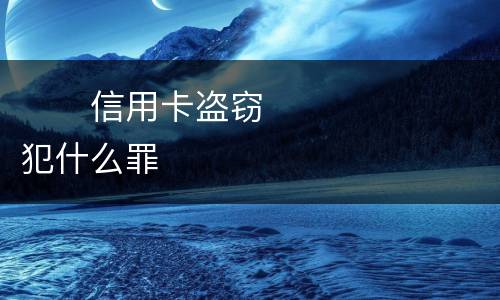 　　信用卡盗窃犯什么罪