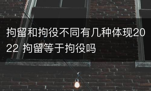 拘留和拘役不同有几种体现2022 拘留等于拘役吗