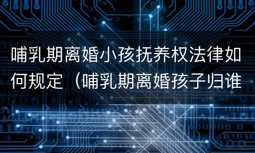 哺乳期离婚小孩抚养权法律如何规定（哺乳期离婚孩子归谁抚养）