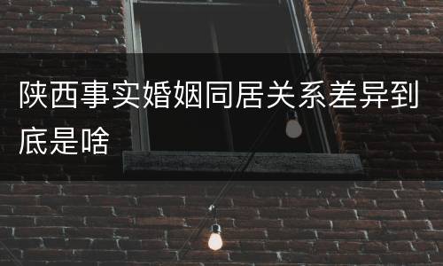 陕西事实婚姻同居关系差异到底是啥