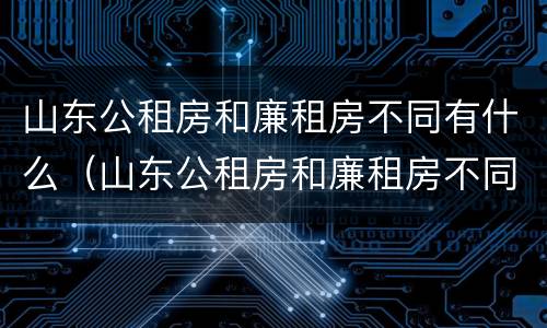 山东公租房和廉租房不同有什么（山东公租房和廉租房不同有什么影响）