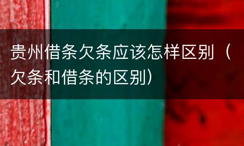 贵州借条欠条应该怎样区别（欠条和借条的区别）