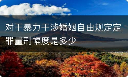对于暴力干涉婚姻自由规定定罪量刑幅度是多少