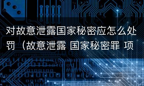对故意泄露国家秘密应怎么处罚（故意泄露 国家秘密罪 项）