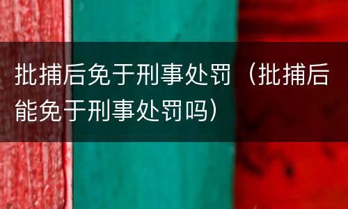 批捕后免于刑事处罚（批捕后能免于刑事处罚吗）