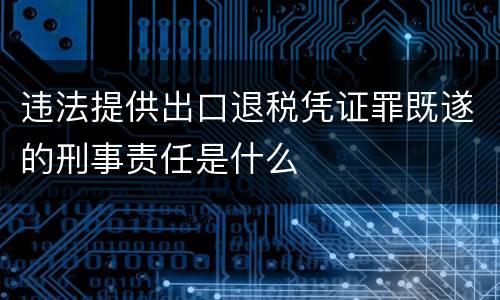 违法提供出口退税凭证罪既遂的刑事责任是什么