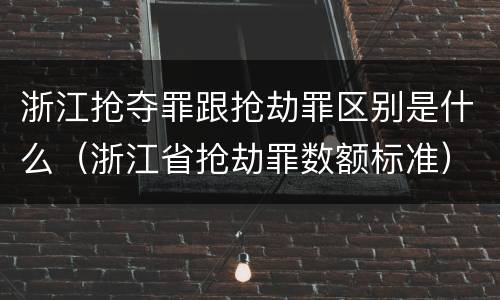 浙江抢夺罪跟抢劫罪区别是什么（浙江省抢劫罪数额标准）