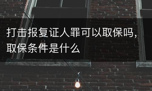 打击报复证人罪可以取保吗，取保条件是什么