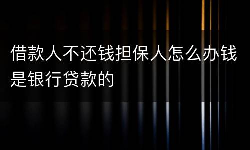 借款人不还钱担保人怎么办钱是银行贷款的