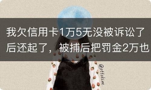 我欠信用卡1万5无没被诉讼了后还起了，被捕后把罚金2万也给了，什么时候放人呀