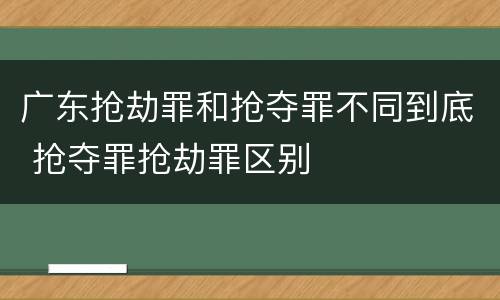 广东抢劫罪和抢夺罪不同到底 抢夺罪抢劫罪区别