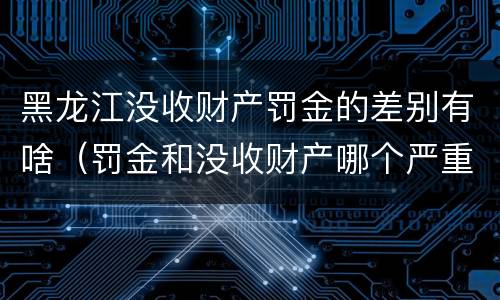 黑龙江没收财产罚金的差别有啥（罚金和没收财产哪个严重）