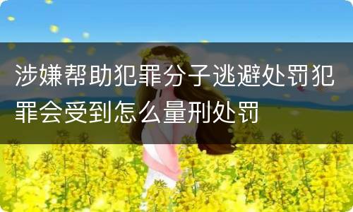 涉嫌帮助犯罪分子逃避处罚犯罪会受到怎么量刑处罚