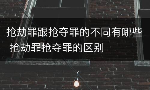 抢劫罪跟抢夺罪的不同有哪些 抢劫罪抢夺罪的区别