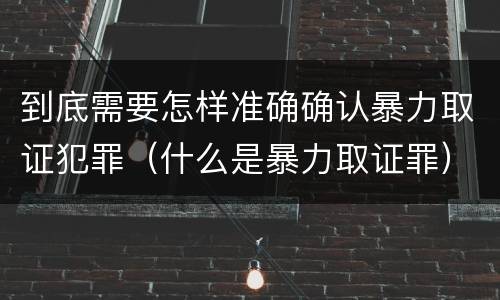 到底需要怎样准确确认暴力取证犯罪（什么是暴力取证罪）
