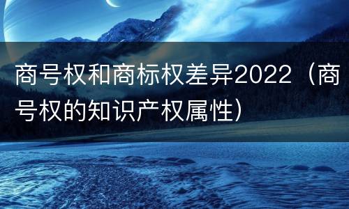 商号权和商标权差异2022（商号权的知识产权属性）