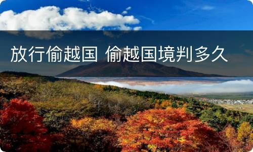 放行偷越国 偷越国境判多久
