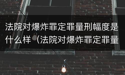 法院对爆炸罪定罪量刑幅度是什么样（法院对爆炸罪定罪量刑幅度是什么样的规定）