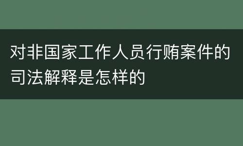对非国家工作人员行贿案件的司法解释是怎样的
