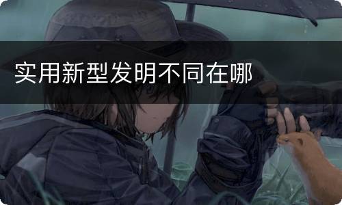 实用新型发明不同在哪