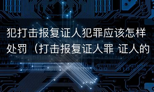犯打击报复证人犯罪应该怎样处罚（打击报复证人罪 证人的范围）