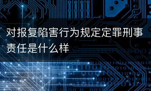 对报复陷害行为规定定罪刑事责任是什么样