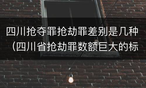四川抢夺罪抢劫罪差别是几种（四川省抢劫罪数额巨大的标准）