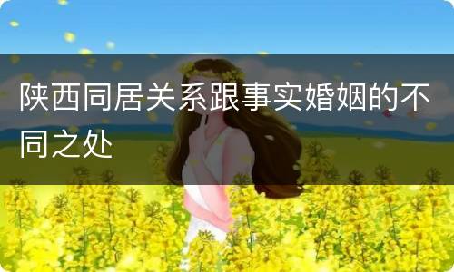 陕西同居关系跟事实婚姻的不同之处