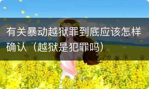 有关暴动越狱罪到底应该怎样确认（越狱是犯罪吗）