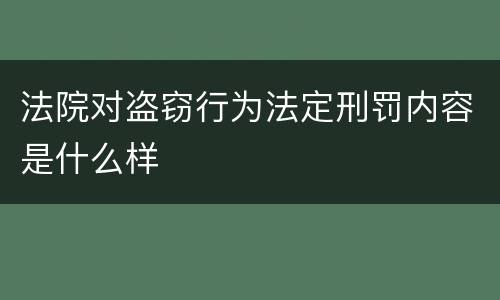 法院对盗窃行为法定刑罚内容是什么样