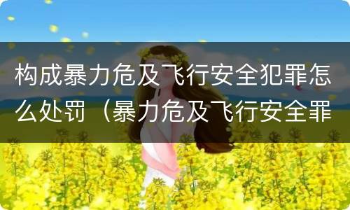 构成暴力危及飞行安全犯罪怎么处罚（暴力危及飞行安全罪是结果犯）