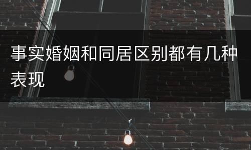 事实婚姻和同居区别都有几种表现