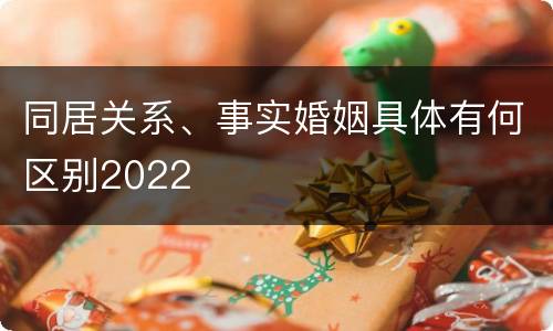 同居关系、事实婚姻具体有何区别2022