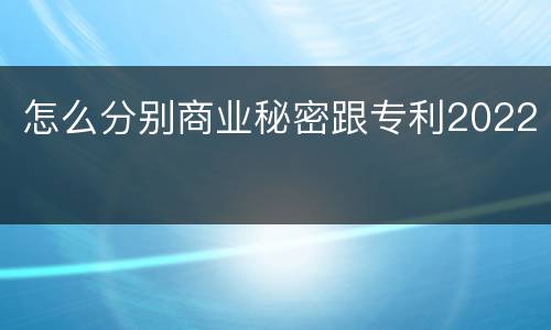 怎么分别商业秘密跟专利2022