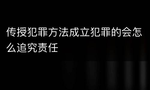 传授犯罪方法成立犯罪的会怎么追究责任