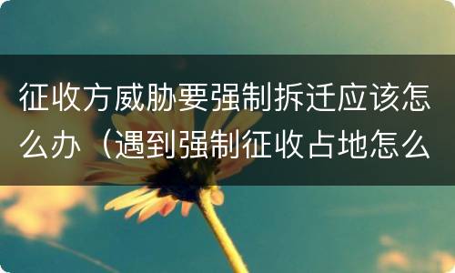 征收方威胁要强制拆迁应该怎么办（遇到强制征收占地怎么办）