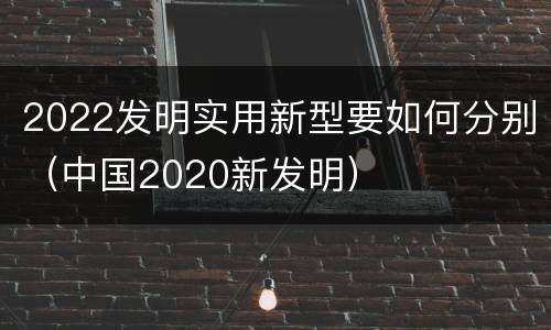 2022发明实用新型要如何分别（中国2020新发明）