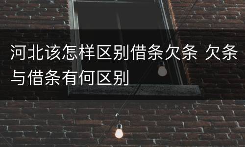 河北该怎样区别借条欠条 欠条与借条有何区别