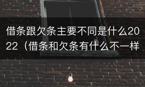 借条跟欠条主要不同是什么2022（借条和欠条有什么不一样）