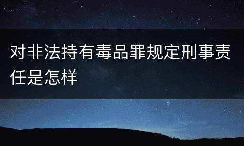 对非法持有毒品罪规定刑事责任是怎样