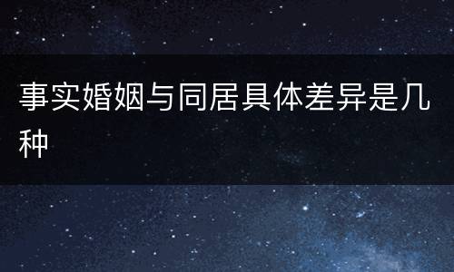 事实婚姻与同居具体差异是几种