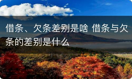 借条、欠条差别是啥 借条与欠条的差别是什么