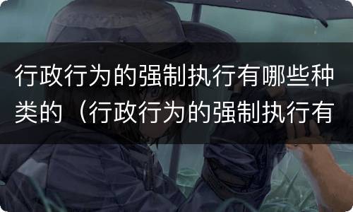 行政行为的强制执行有哪些种类的（行政行为的强制执行有哪些种类的规定）
